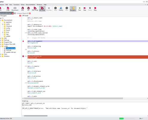 Screenshot | dqMan | API script execution debugger