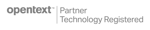 Logo | Partner | OpenText | Technology | Grey