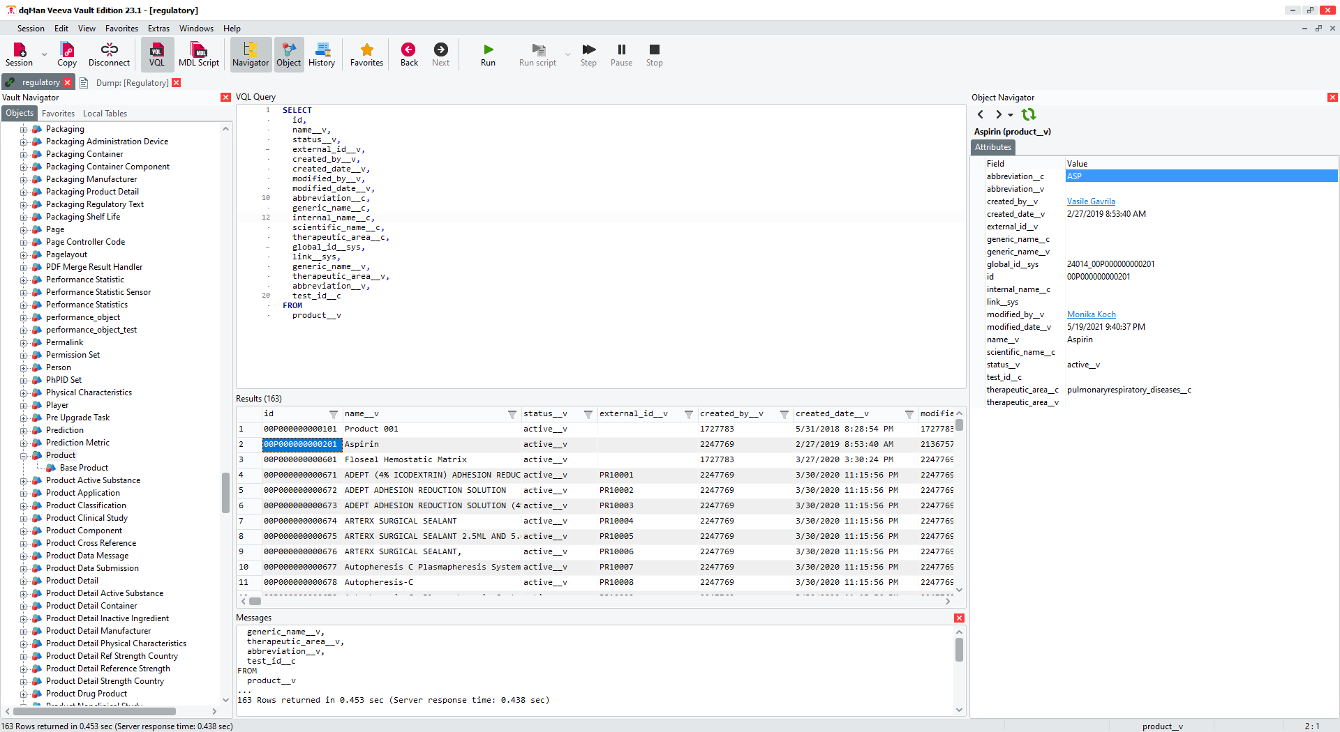 Screenshot | dqMan version to administer Veeva applications | 01