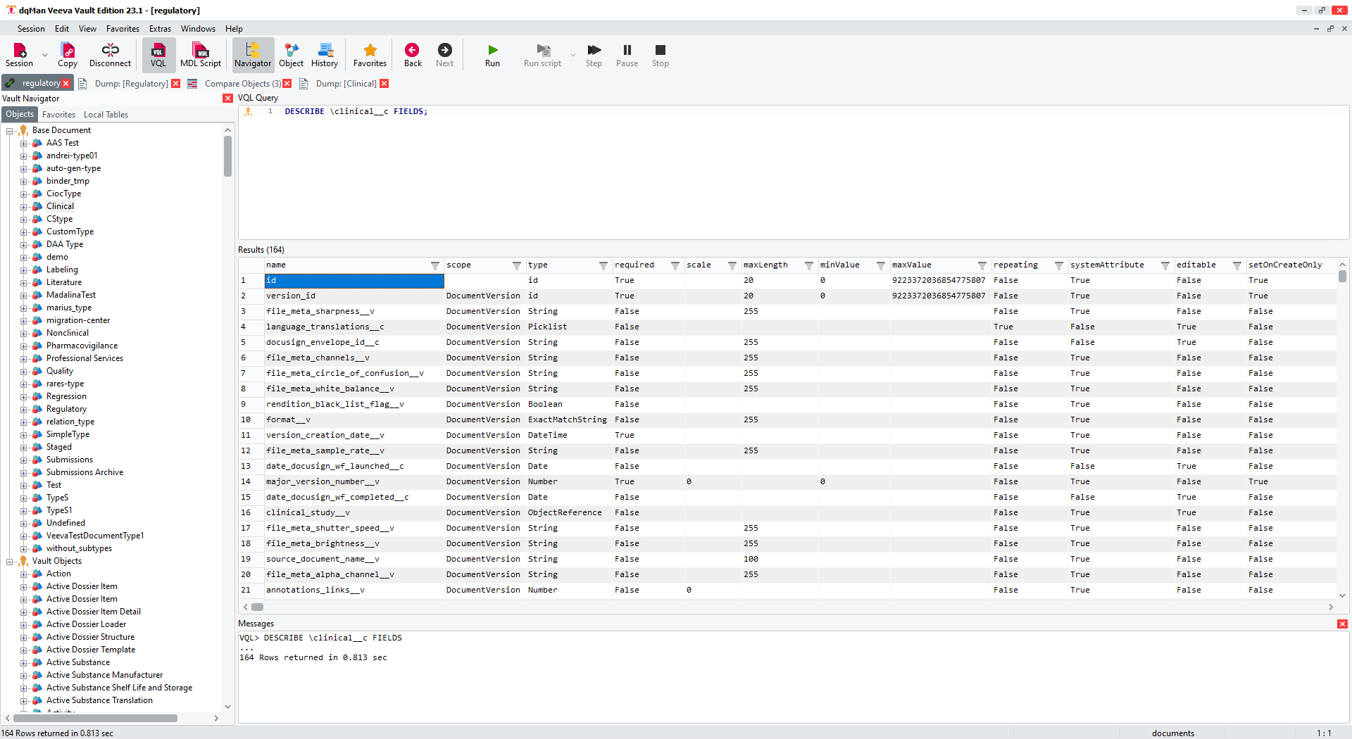 Screenshot | dqMan version to administer Veeva applications | 02